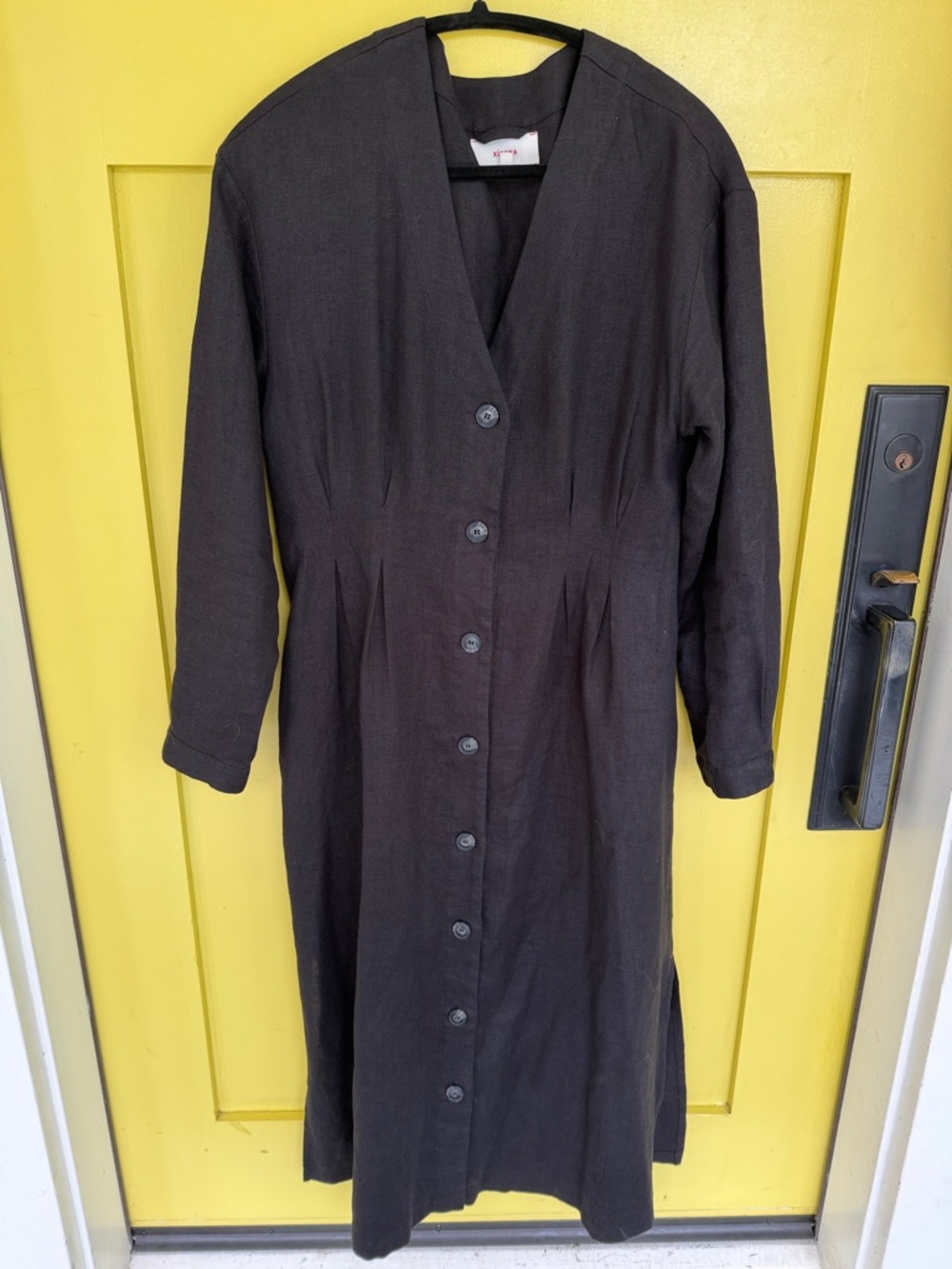 Xirena linen dress with nipped waist